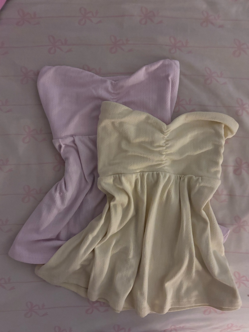 BUNDLE Hollister pink and baby yellow baby doll top